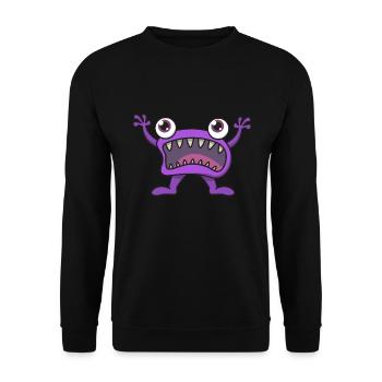 Monster cartoon eyes gift halloween funny - Unisex Sweatshirt - black - Front - Alina (178cm) & Michal (187cm)