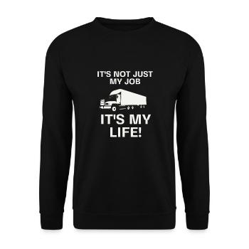 LKW Lastkraftwagen Truckers Shirt Geschenk - Unisex Pullover - Schwarz - Vorne - Alina (178cm) & Michal (187cm)