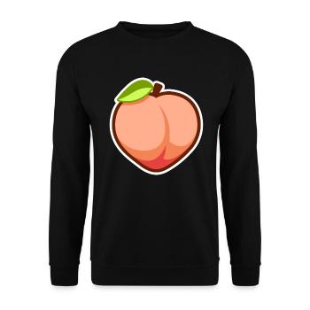Peach Eating Fitness Women Butt Funny Vegan - Unisex Sweatshirt - black - Front - Alina (178cm) & Michal (187cm)