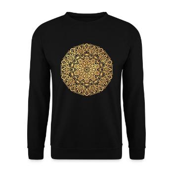 Mandala Mexiko gold - Unisex Pullover - Schwarz - Vorne - Alina (178cm) & Michal (187cm)