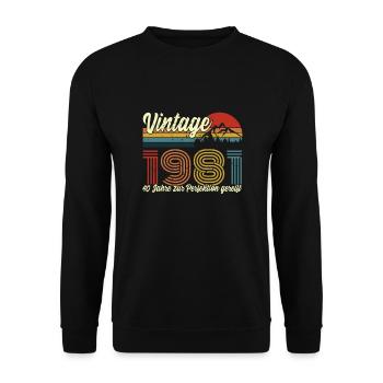 1981 Millésime mûri à la perfection pendant 40 ans - Sweat-shirt Unisexe - noir - Devant - Alina (178cm) & Michal (187cm)