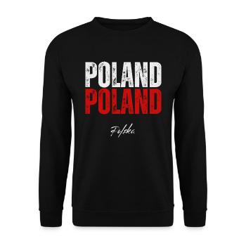 Flag of Poland, Polish pride - Unisex Sweatshirt - black - Front - Alina (178cm) & Michal (187cm)