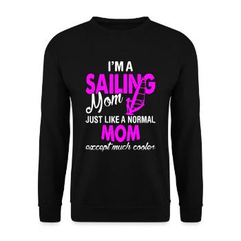 I am A Sailing Mom - Unisex Sweatshirt - black - Front - Alina (178cm) & Michal (187cm)