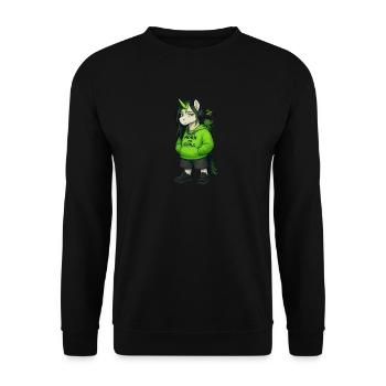 Streetstyle Einhorn - Unisex Pullover - Schwarz - Vorne - Alina (178cm) & Michal (187cm)