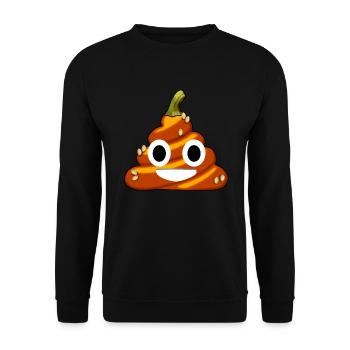 Poo pumpkin halloween poop - Unisex Sweatshirt - black - Front - Alina (178cm) & Michal (187cm)