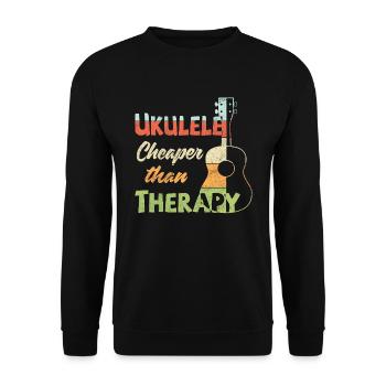 Ukulele! Cheaper than therapy - Unisex Pullover - Schwarz - Vorne - Alina (178cm) & Michal (187cm)