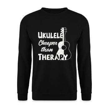 Ukulele! Cheaper than therapy - Unisex Pullover - Schwarz - Vorne - Alina (178cm) & Michal (187cm)