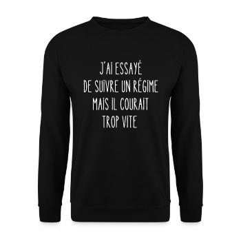 j'ai essayé de suivre un régime - Sweat-shirt Unisexe - noir - Devant - Alina (178cm) & Michal (187cm)