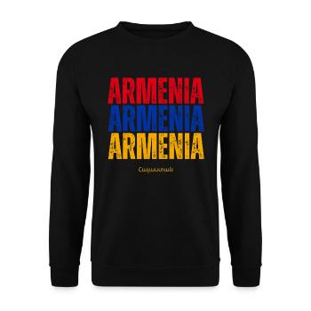 Armenian flag, Armenian pride - Unisex Sweatshirt - black - Front - Alina (178cm) & Michal (187cm)