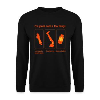 Rocket-Zitat Wenige Dinge Wächter - Unisex Pullover - Schwarz - Vorne - Alina (178cm) & Michal (187cm)
