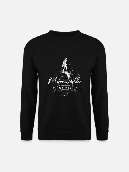 Real Moonwalk in weiss mit Kleckse - Unisex Pullover - Schwarz