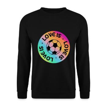 Fußball: Liebe ist - Unisex Pullover - Schwarz - Vorne - Alina (178cm) & Michal (187cm)