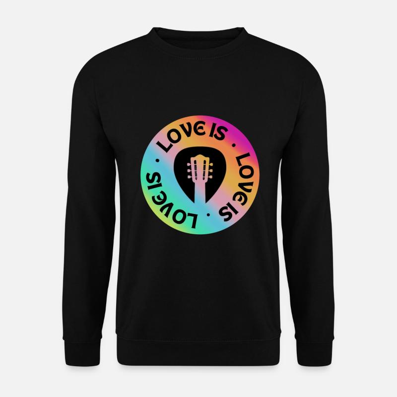 Gitarre: Liebe ist - Unisex Pullover - Schwarz
