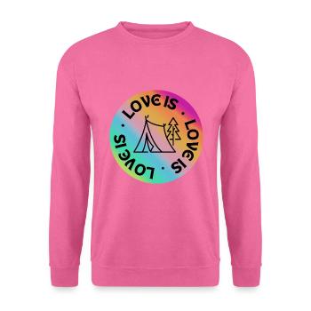 Camping: Liebe ist. - Unisex Pullover - Pink - Vorne