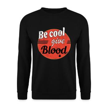 Be cool, give Blood! vintage - Unisex Pullover - Schwarz - Vorne - Alina (178cm) & Michal (187cm)