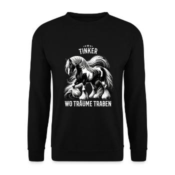 Tinker: wo Träume traben - Unisex Pullover - Schwarz - Vorne - Alina (178cm) & Michal (187cm)