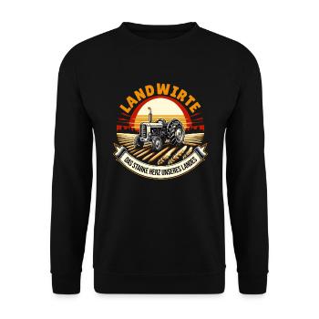 Landwirte: Herz unseres Landes - Unisex Pullover - Schwarz - Vorne - Alina (178cm) & Michal (187cm)