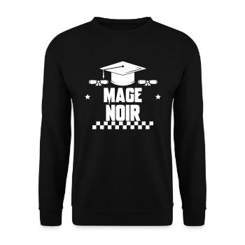 mage noir - Sweat-shirt Unisexe - noir - Devant - Alina (178cm) & Michal (187cm)