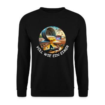 Voll wie ein Eimer - Unisex Pullover - Schwarz - Vorne - Alina (178cm) & Michal (187cm)