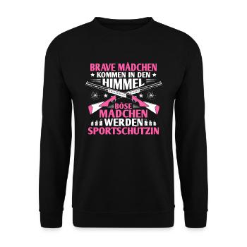 Sportschütze Sportschießen Schießsport Schütze - Unisex Pullover - Schwarz - Vorne - Alina (178cm) & Michal (187cm)