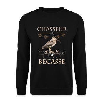 Chasseur de bécasse efficace - Sweat-shirt Unisexe - noir - Devant - Alina (178cm) & Michal (187cm)
