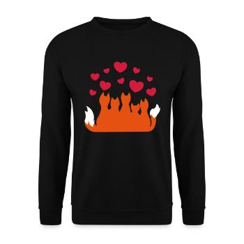 Fuchs Familie fox family famille renard - Unisex Pullover - Schwarz - Vorne - Alina (178cm) & Michal (187cm)