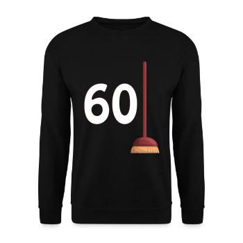 60 Balais Cadeau Expression Anniversaire 60 Ans - Sweat-shirt Unisexe - noir - Devant - Alina (178cm) & Michal (187cm)