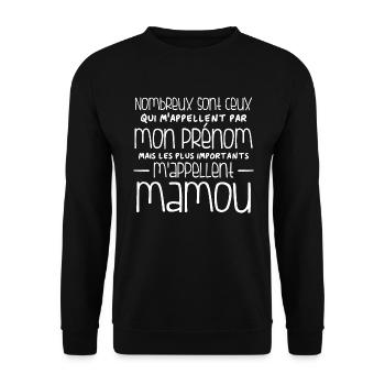 Humour Mamou - Sweat-shirt Unisexe - noir - Devant - Alina (178cm) & Michal (187cm)