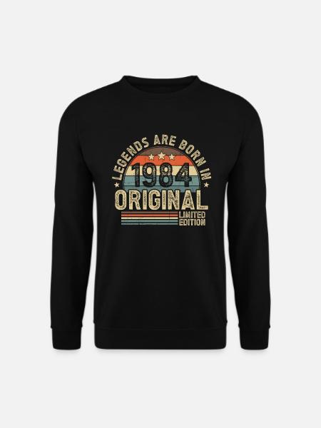 1984 Vintage Born Legends Vintage anniversaire - Sweat-shirt Unisexe - noir