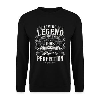 Né en 1985 Legend Vintage Anniversaire - Sweat-shirt Unisexe - noir - Devant - Alina (178cm) & Michal (187cm)