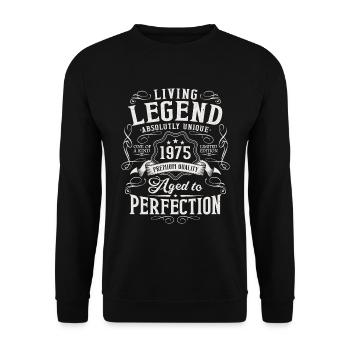 Né en 1975 Legend Vintage Birthday - Sweat-shirt Unisexe - noir - Devant - Alina (178cm) & Michal (187cm)