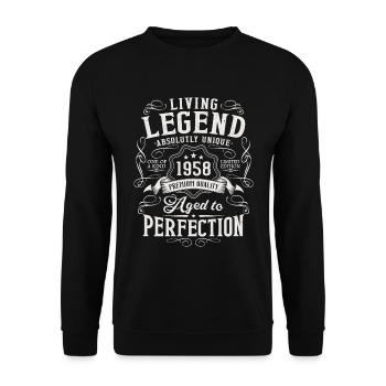 Né en 1958 Legend Vintage Birthday - Sweat-shirt Unisexe - noir - Devant - Alina (178cm) & Michal (187cm)
