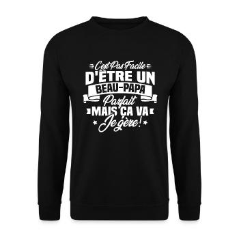 Un beau papa parfait mais ca va je gère - Sweat-shirt Unisexe - noir - Devant - Alina (178cm) & Michal (187cm)