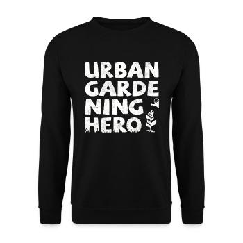 Urban gardening hero - Unisex Sweatshirt - black - Front - Alina (178cm) & Michal (187cm)