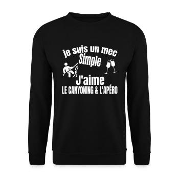 canyoning et apéro - Sweat-shirt Unisexe - noir - Devant - Alina (178cm) & Michal (187cm)