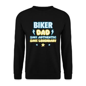 Motorcycle Dad, Father's Day Gift, Legendary - Unisex Sweatshirt - black - Front - Alina (178cm) & Michal (187cm)