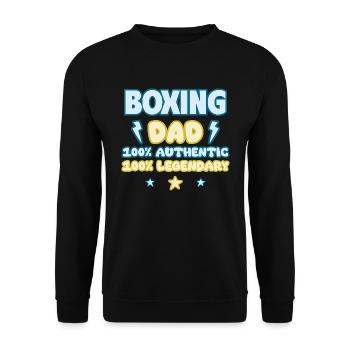 Box Papa,Vatertagsgeschenk, Legendär - Unisex Pullover - Schwarz - Vorne - Alina (178cm) & Michal (187cm)