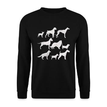 CHIENS CHIENS CADEAUX - Sweat-shirt Unisexe - noir - Devant - Alina (178cm) & Michal (187cm)