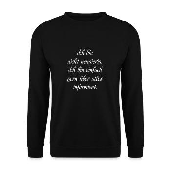 Ich bin nicht neugierig. - Unisex Pullover - Schwarz - Vorne - Alina (178cm) & Michal (187cm)