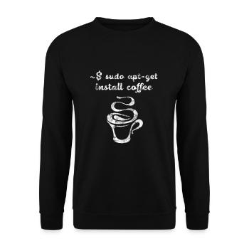 System Admin - sudo aptget install coffee - Unisex Pullover - Schwarz - Vorne - Alina (178cm) & Michal (187cm)