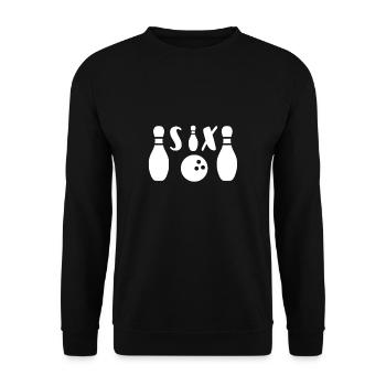 Bowler 6. Geburtstag - Unisex Pullover - Schwarz - Vorne - Alina (178cm) & Michal (187cm)