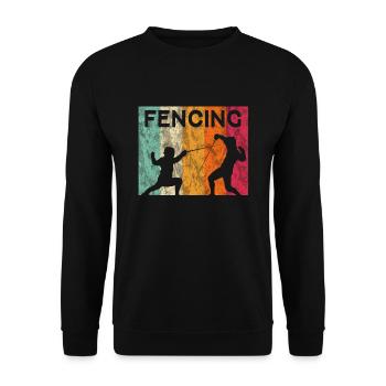 Fechten Fencing - Unisex Pullover - Schwarz - Vorne - Alina (178cm) & Michal (187cm)