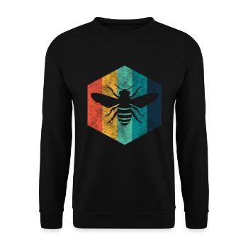 Biene Retro Imker - Unisex Pullover - Schwarz - Vorne - Alina (178cm) & Michal (187cm)