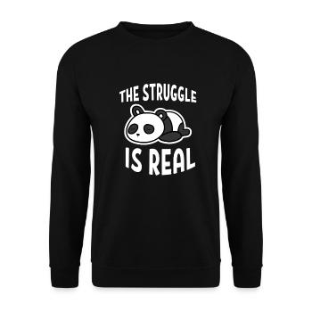 Lazy Panda - Unisex Sweatshirt - black - Front - Alina (178cm) & Michal (187cm)