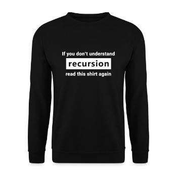 Rekursion Programmieren - Unisex Pullover - Schwarz - Vorne - Alina (178cm) & Michal (187cm)