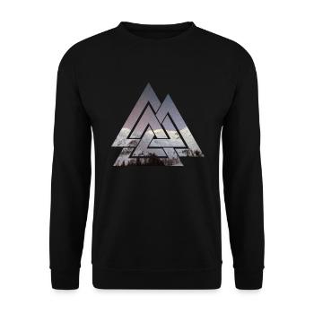 Mountains Nature - Unisex Sweatshirt - black - Front - Alina (178cm) & Michal (187cm)
