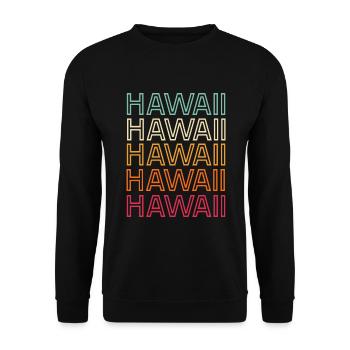 Hawaii Retro Vintage - Unisex Pullover - Schwarz - Vorne - Alina (178cm) & Michal (187cm)