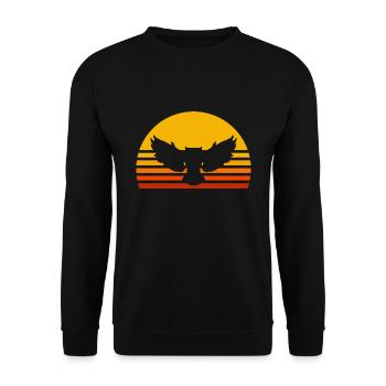 Eule Retro Hibou - Sweat-shirt Unisexe - noir - Devant - Alina (178cm) & Michal (187cm)