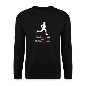 Sport Motivation - Unisex Pullover - Schwarz - Vorne - Alina (178cm) & Michal (187cm)