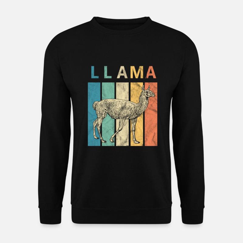 Lama rétro - Sweat-shirt Unisexe - noir